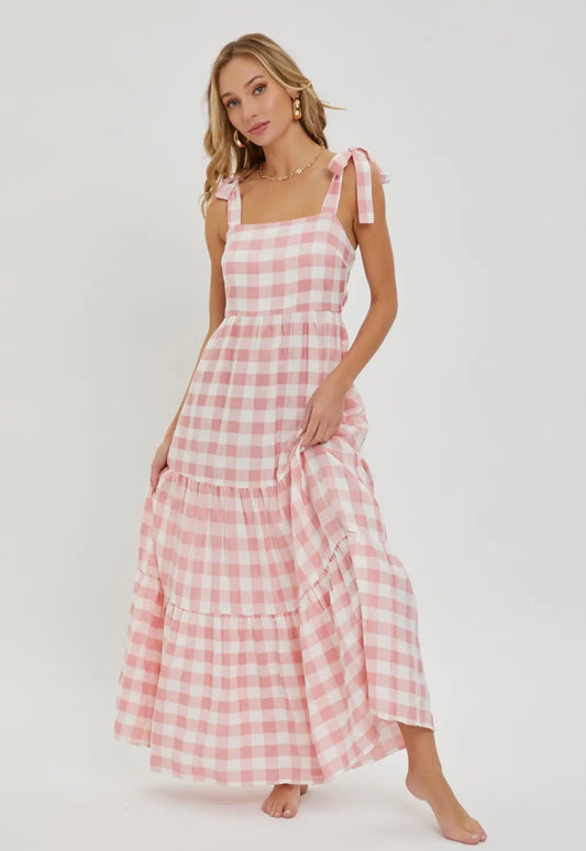 Pink Plaid Maxi