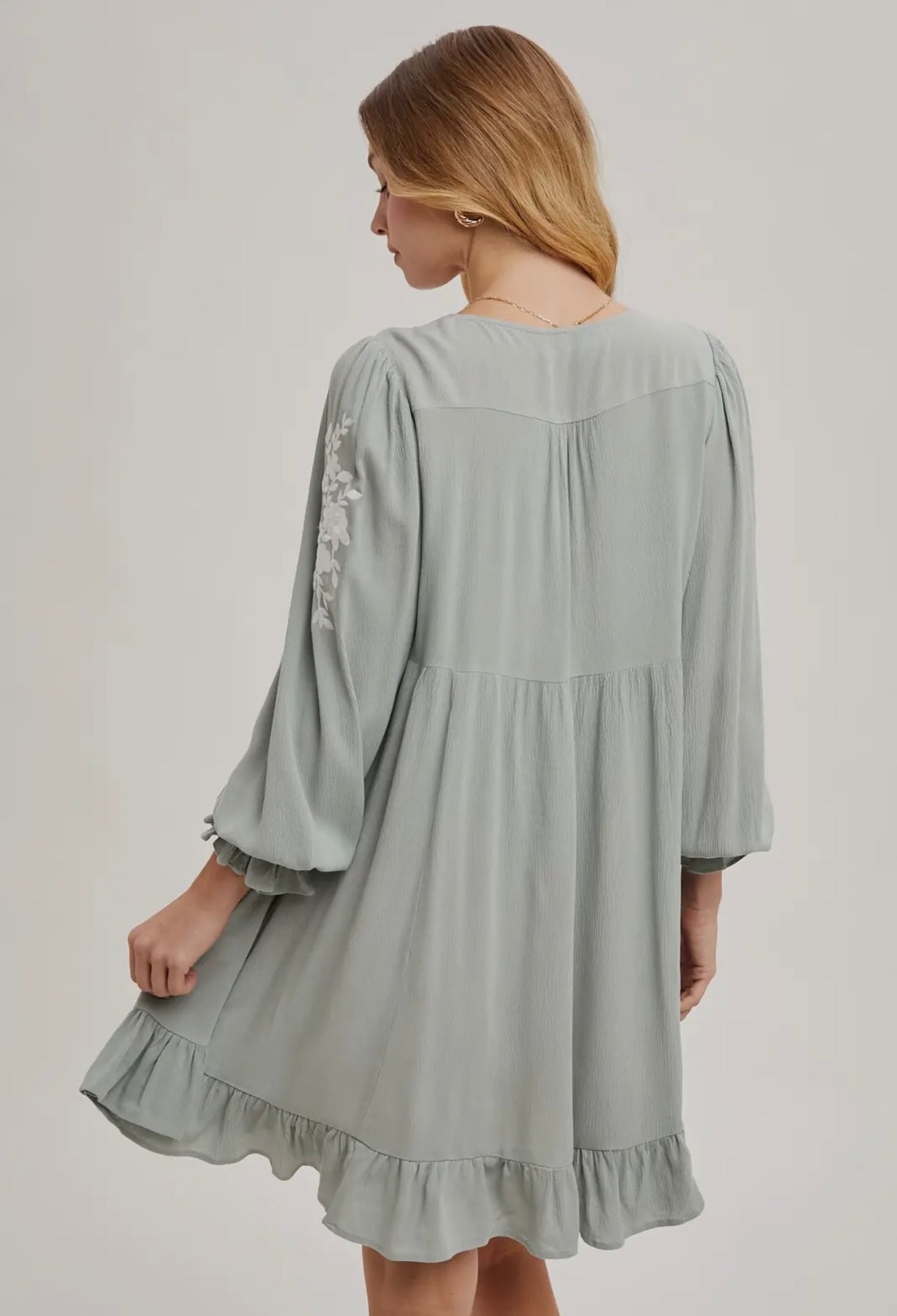 Sage Ruffle Dress